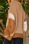 Camel & Beige | Dropped Shoulder Sweater | Rubies + Lace