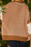 Camel & Beige | Dropped Shoulder Sweater | Rubies + Lace
