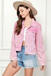 Veveret Pink | Cropped Denim Jacket | Rubies + Lace