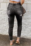 Drawstring Distressed Jeans | Multiple Color Options | Rubies + Lace