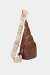 Leather Sling Bag With Pattern Strap | Multiple Color Options | Rubies + Lace