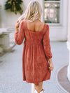 Square Neck Midi | Three Quarter Sleeve Dress | Rubies + Lace