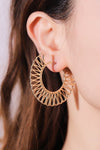 Cutout Earrings | 18K Gold-Plated | Rubies + Lace