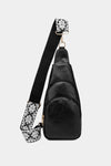 Leather Sling Bag With Pattern Strap | Multiple Color Options | Rubies + Lace