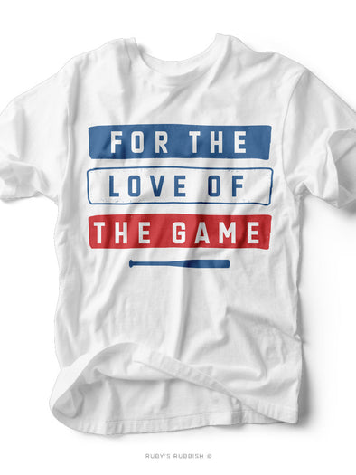 For the Love of the Game | Red & Blue Baseball T-Shirt | Ruby’s Rubbish®