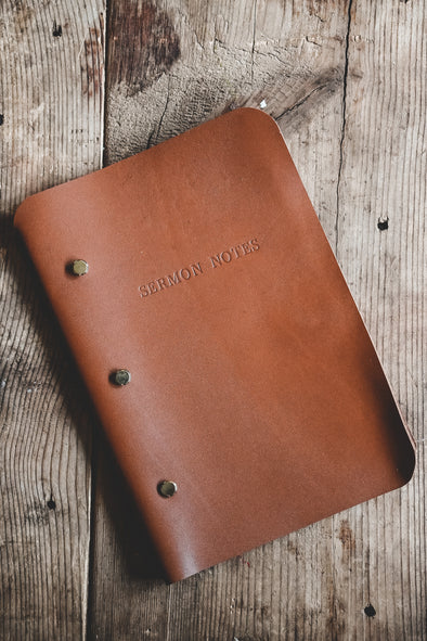 Sermon Notes | Genuine Brown Leather Journal | Ruby's Rubbish
