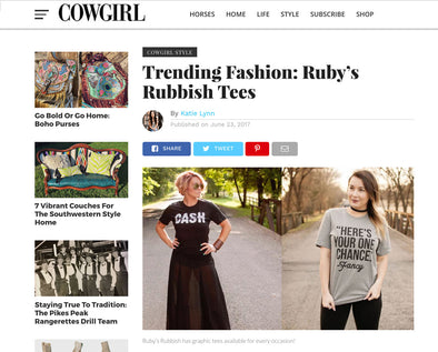 Ruby's Rubbish Featured in Cowgirl Magazine!