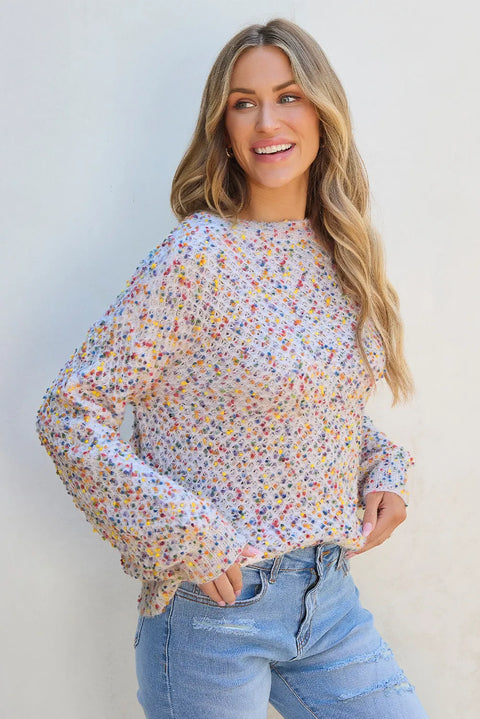 Confetti | Round Neck Sweater | Rubies + Lace