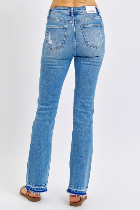 Judy Blue | Destroyed Hem Distressed Jeans | Rubies + Lace