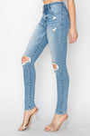 Risen | High Rise Skinny Jeans | Rubies + Lace