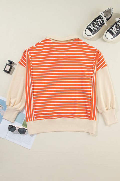 Striped Johnny Collar | Long Sleeve Sweatshirt | Rubies + Lace