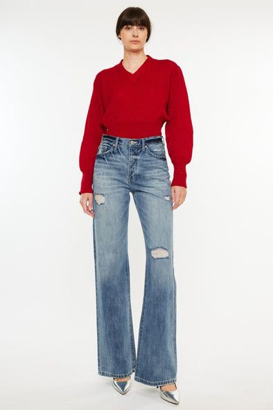Kancan | High Waist Faded Jeans | Rubies + Lace