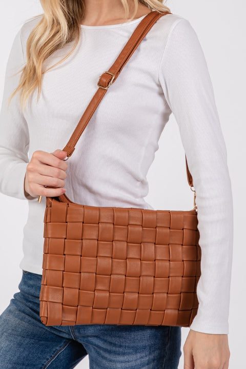 Basket Weave Crossbody Bag | Multiple Color Options | Rubies + Lace