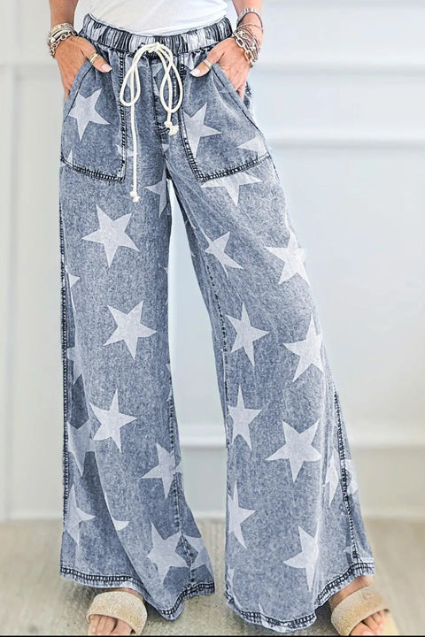 Drawstring Star | Wide Leg Jeans | Rubies + Lace