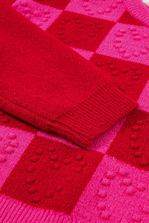 Checkered Hearts | Valentine's Sweater | Rubies + Lace