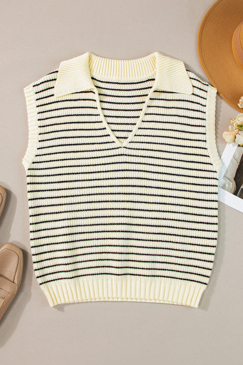 Striped Collared Neck Tank | Multiple Color Options