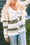 Striped Varsity Cardigan | Knit Button Down | Rubies + Lace