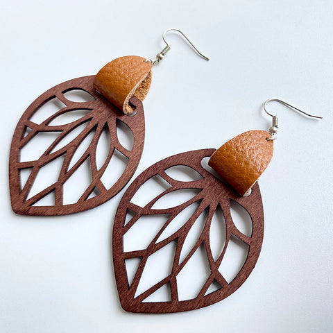 Leaf Drop Earrings | Multiple Color Options | Rubies + Lace