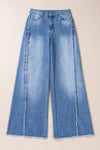 Raw Hem  Accent | Wide Leg Jeans | Rubies + Lace