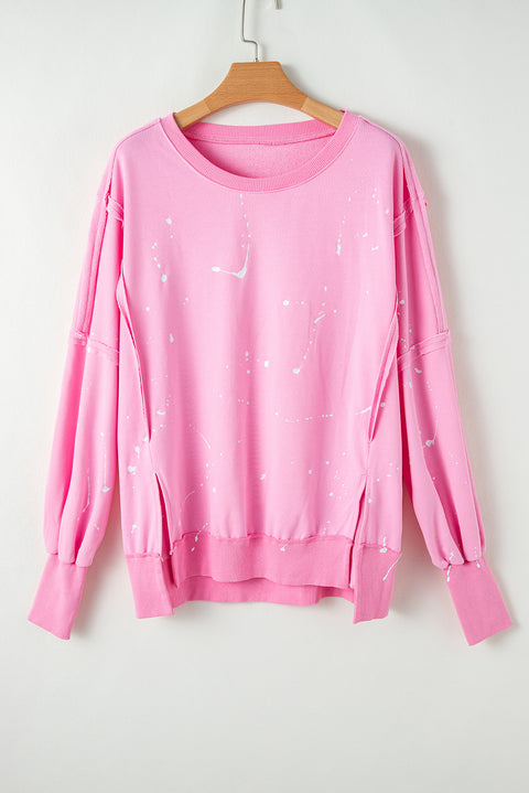 Pink & Paint | Splatter Print Sweatshirt | Rubies + Lace