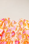 Frill Print | Tangerine Mini Dress | Rubies + Lace