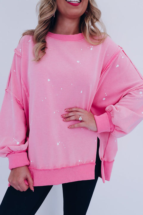 Pink & Paint | Splatter Print Sweatshirt | Rubies + Lace