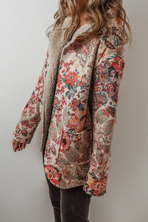 Vintage Floral | Printed Hooded Jacket | Rubies + Lace