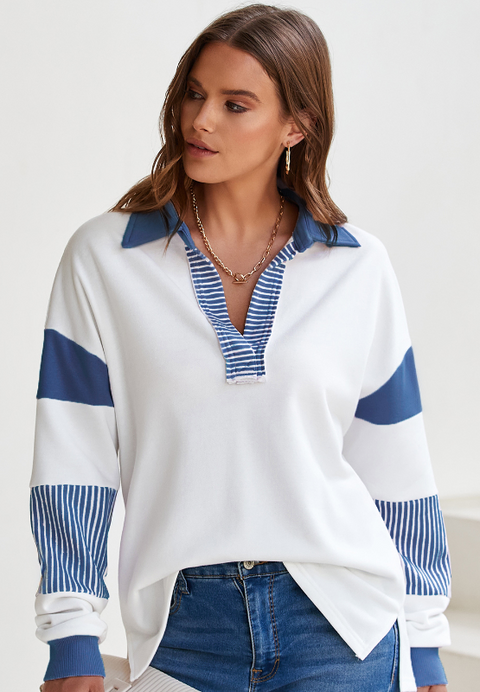 Color Block Stripe Sweatshirt | Multiple Color Options | Rubies + Lace