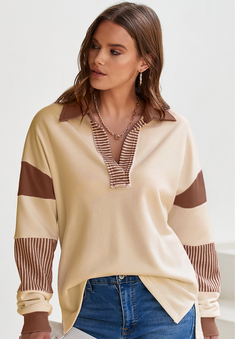 Color Block Stripe Sweatshirt | Multiple Color Options | Rubies + Lace