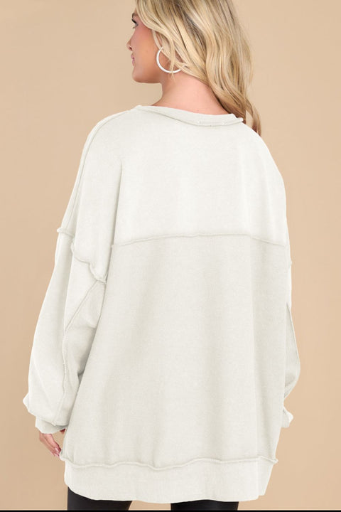 Exposed Seam Sweatshirt | Multiple Color Options | Rubies + Lace