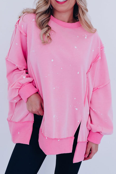 Pink & Paint | Splatter Print Sweatshirt | Rubies + Lace