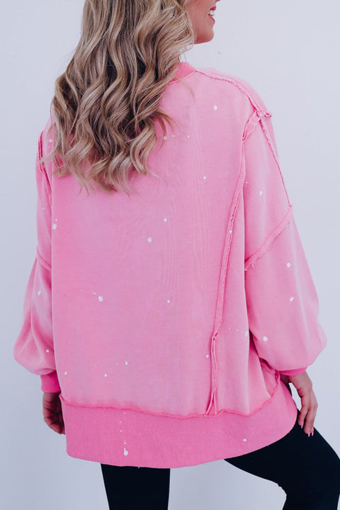 Pink & Paint | Splatter Print Sweatshirt | Rubies + Lace