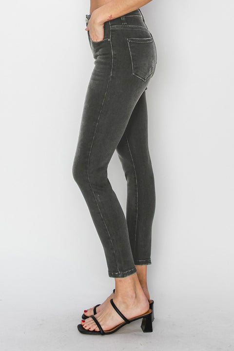 RISEN | High Rise Ankle Skinny Jeans | Rubies + Lace