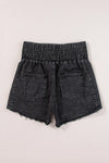 Elastic Waist Black | Denim Shorts | Rubies + Lace