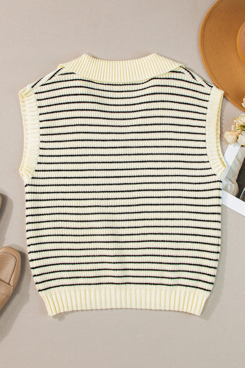 Striped Collared Neck Tank | Multiple Color Options