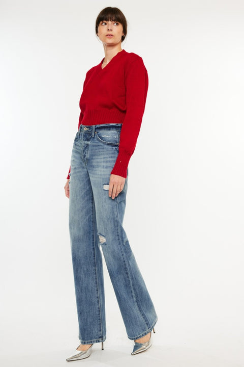 Kancan | High Waist Faded Jeans | Rubies + Lace