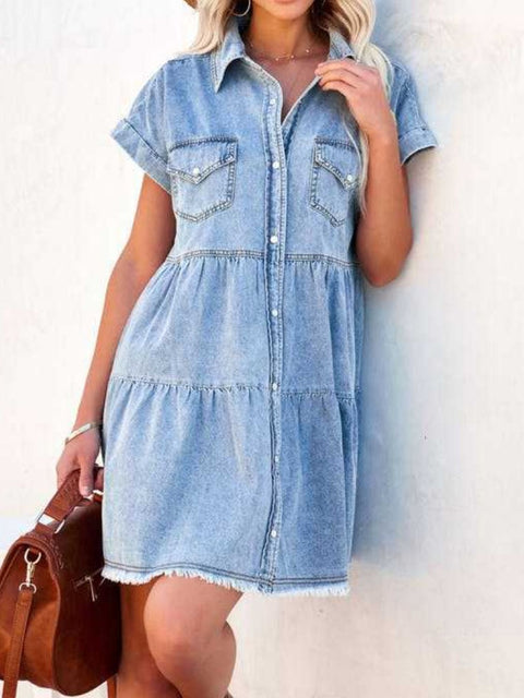 Light Denim Dress | Button Down | Rubies + Lace