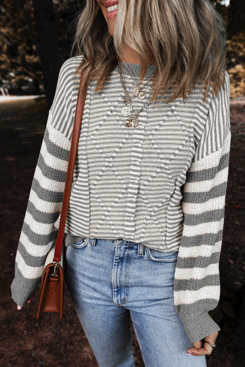 Striped Cable Knit | Multiple Color Options | Rubies + Lace