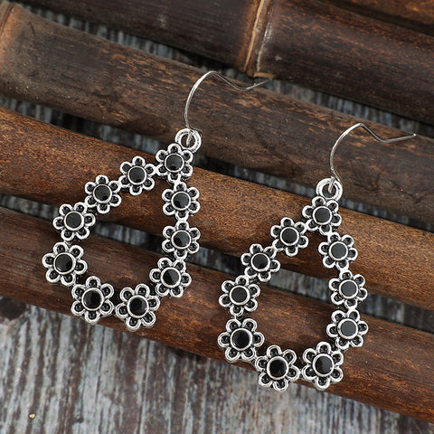 Alloy Flower | Teardrop Earrings | Rubies + Lace