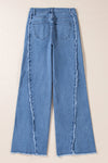 Raw Hem  Accent | Wide Leg Jeans | Rubies + Lace