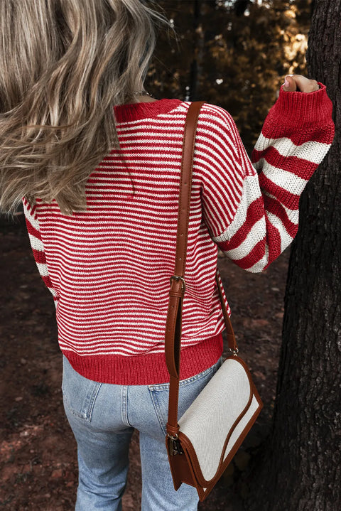 Striped Cable Knit | Multiple Color Options | Rubies + Lace