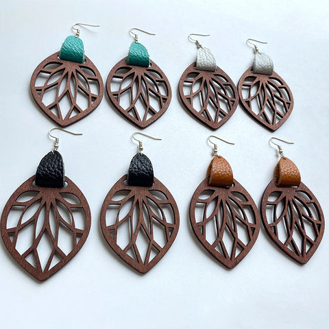 Leaf Drop Earrings | Multiple Color Options | Rubies + Lace