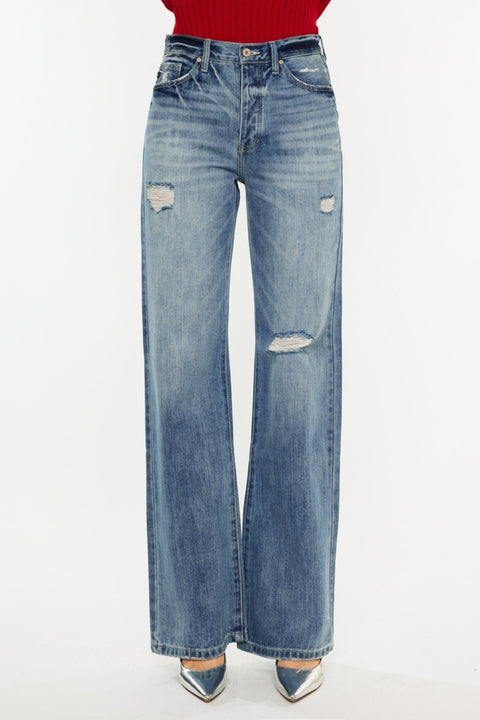 Kancan | High Waist Faded Jeans | Rubies + Lace