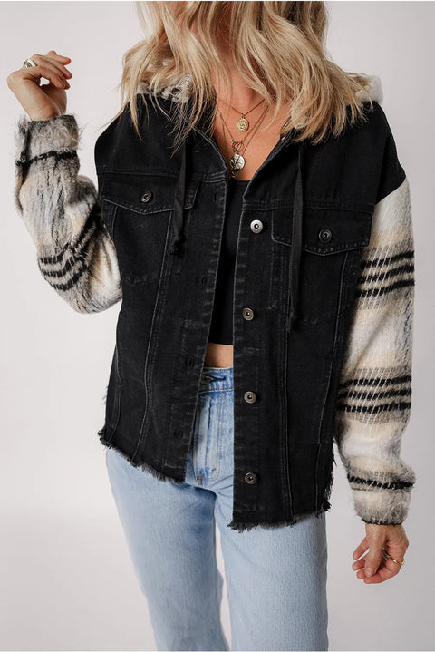 Soft Plaid | Black Denim Jacket | Rubies + Lace