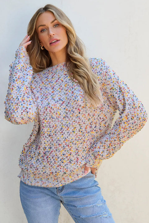 Confetti | Round Neck Sweater | Rubies + Lace