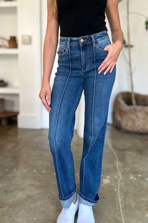 Judy Blue | Front Seam Straight Jeans | Rubies + Lace