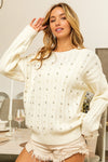 Pearl & Rhinestone | Ivory Sweater | Rubies + Lace