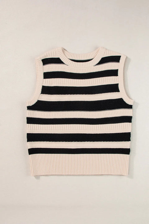 B & W Stripe | Sweater Vest | Rubies + Lace