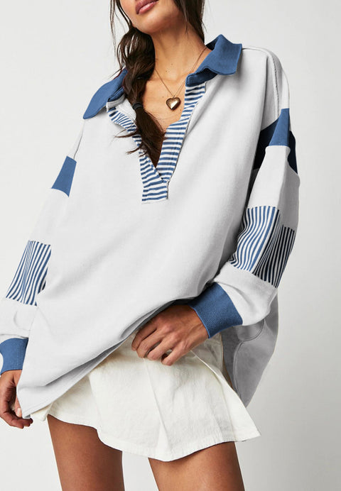 Color Block Stripe Sweatshirt | Multiple Color Options | Rubies + Lace