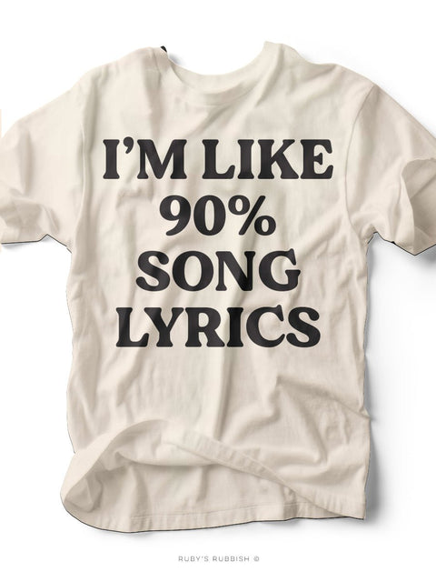 90% Song Lyrics | Women's T-Shirt | Ruby’s Rubbish® - Ruby's Rubbish Wholesale